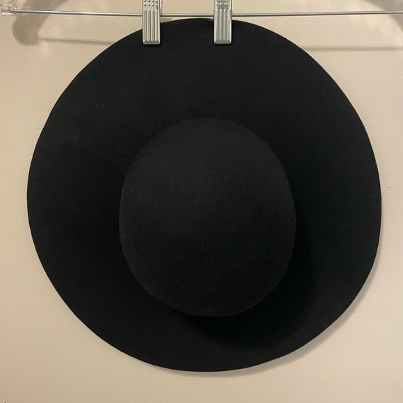 Vintage medium wide brim Wool felt ladies hat- black - Picture 4 of 4